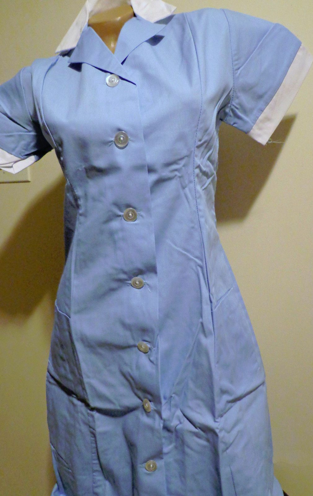 Best Medical Nurse Dress Collared Princess Seam Blue 2 Pocket S - 4x (28 To 52)