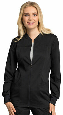 Cherokee Workwear Women's Long Sleeve Zip Front Warm-Up Scrub Jacket. WW305AB