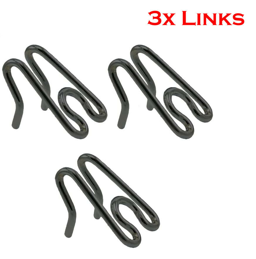 3x Herm Sprenger Black Stainless Steel Extra Links for Prong Collar 2.25mm