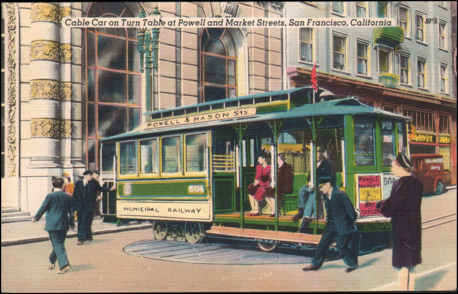 Unused Postcard. San Francisco Cable Car