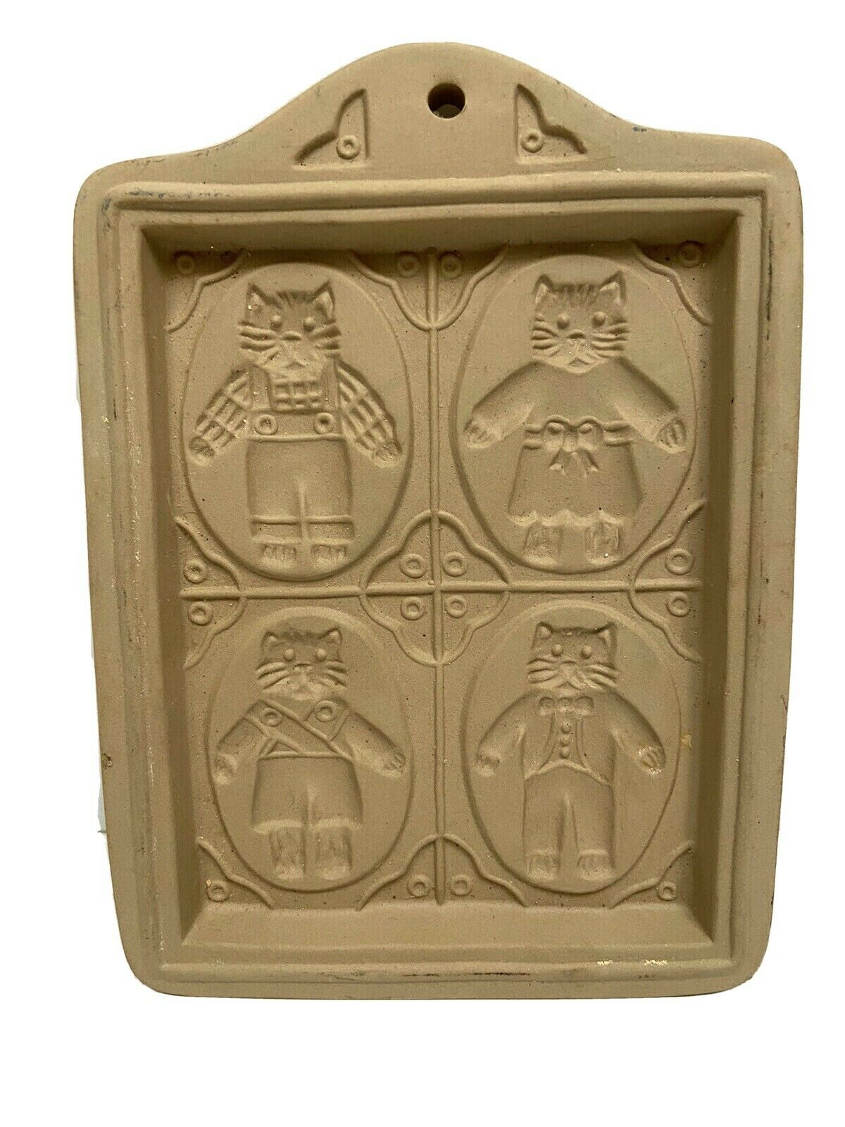 Vintage Cat Cookie Mold Cat Family Brown Bag Kitty Crazy Cat Lady Bakeware