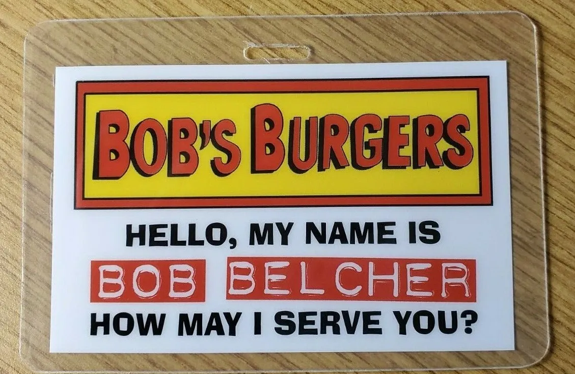 Bob's Burgers TV Series ID Badge - Bob Belcher Costume prop cosplay