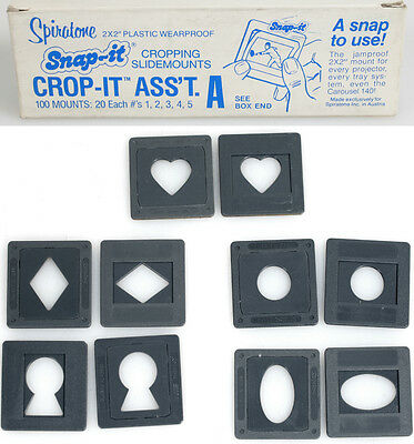CROP-IT SELECT SLIDE MOUNT 2x2 35mm ASST A:HEART,DIAMOND,KEYHOLE,CIRCLE,OVAL-100