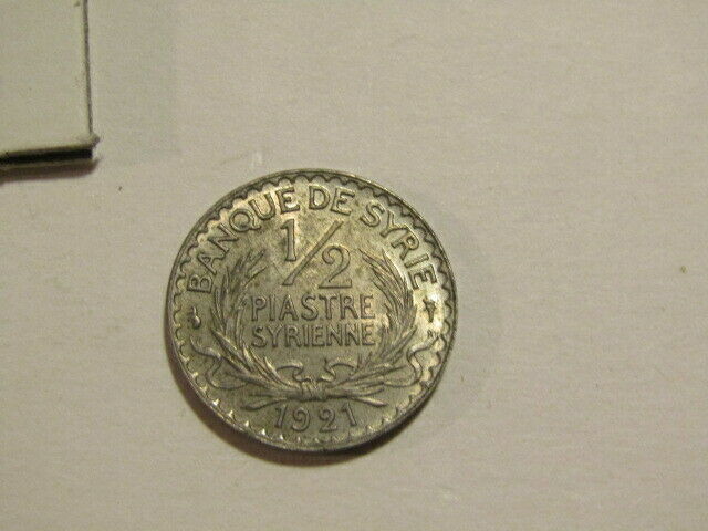 Syria 1921 1/2 Piastre Unc Coin